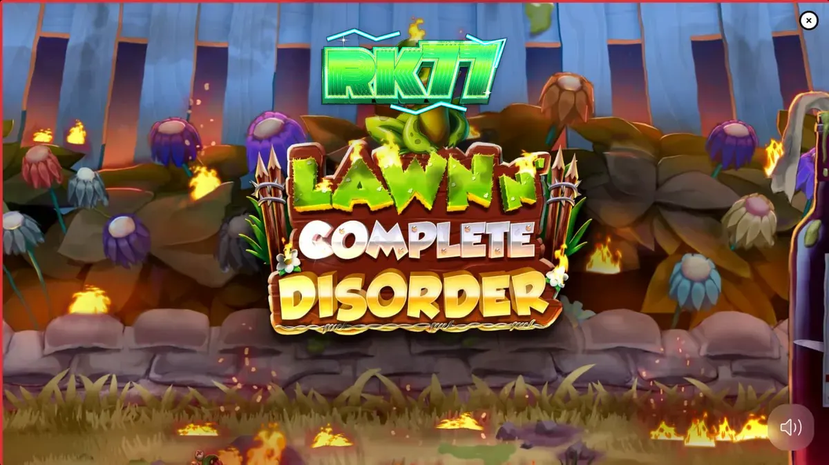 Gnome dengan gerobak emas di tengah taman yang terbakar dalam Lawn N’ Complete Disorder